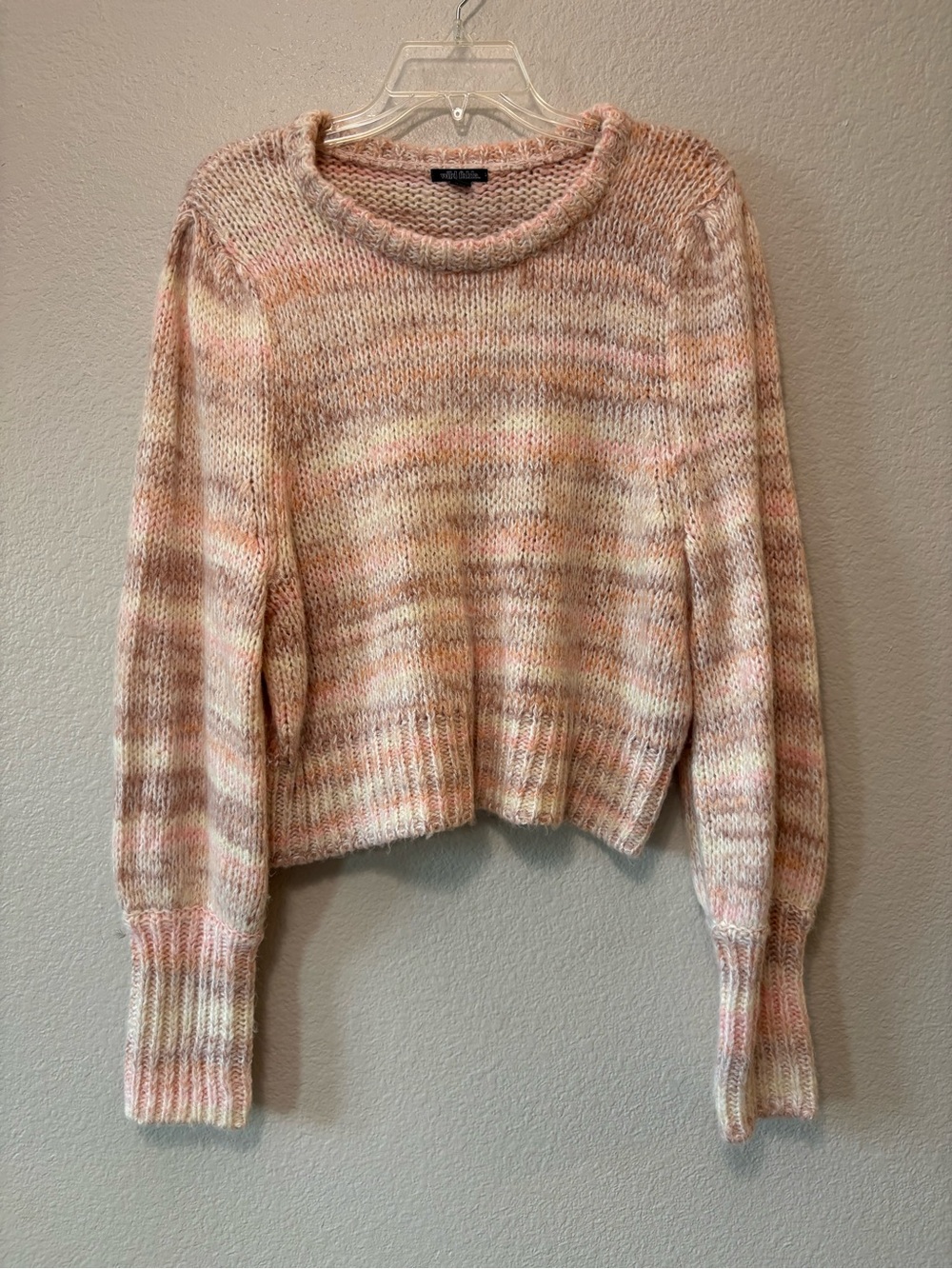 wild fable Multicolor Pastel Stripe Crew Sweater - Cream & Pink & Tan